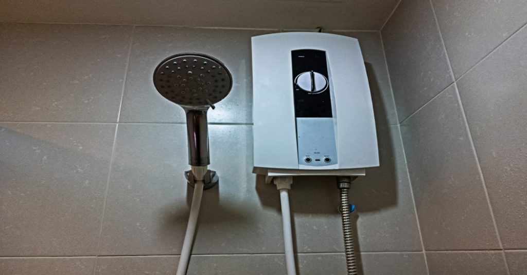 shower and electric water heaters in the bathroom